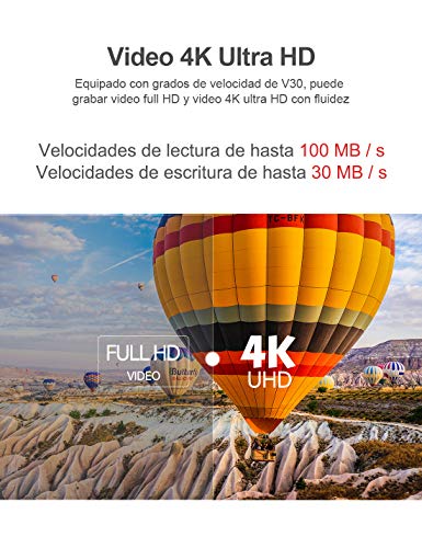 Netac Tarjeta de Memoria de 64GB, Ultra Tarjeta Memoria microSDXC, hasta 100 MB/s, Rendimiento de apps A1, U3, C10, V30, 4K, 667X, UHS-I