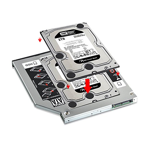 Neuftech Soporte Adaptador óptica bahías de Disco Duro Caddy SATA 2nd 2.5'' HDD 9.5mm para HP/ASUS/Acer/DELL/Lenovo/Laptops etc