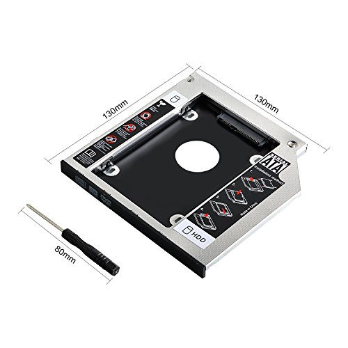 Neuftech Soporte Adaptador óptica bahías de Disco Duro Caddy SATA 2nd 2.5'' HDD 9.5mm para HP/ASUS/Acer/DELL/Lenovo/Laptops etc