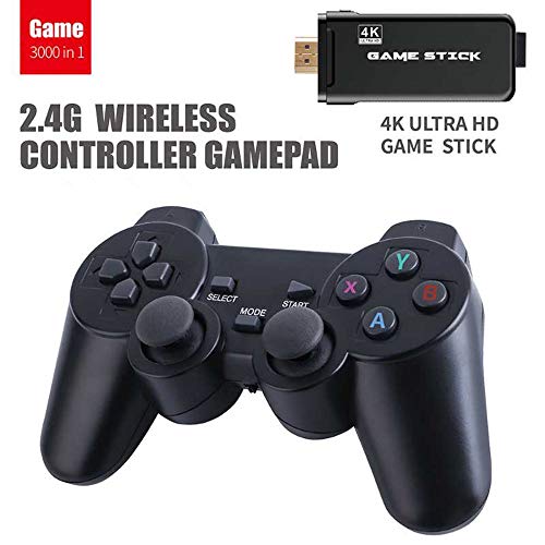 Neutral 32GB 4K Ultra HD Game Stick Game 3000 en 1 + 2.4G Controlador inalámbrico Gamepad Admite 40 Juegos de Formato de simulador
