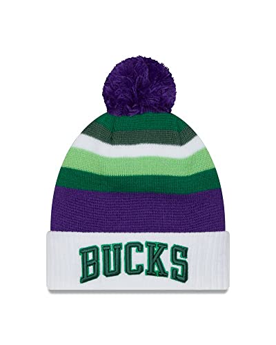 New Era Milwaukee Bucks Official 2021/22 NBA City Edition - Gorro de invierno, color blanco