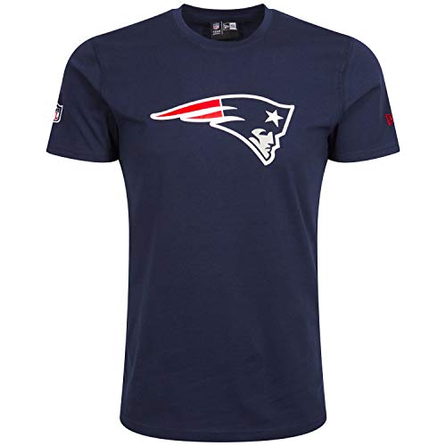 New Era T-Shirt NFL Team Logo tee England Patriots Camiseta, Hombre, Azul-Occeanside Blue, L