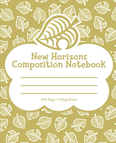New Horizons Composition Notebook College Ruled: Tropical Leaf Pattern Composition Notebook, Kawaii Leaf Composition Notebook, College Ruled, 7.5x9.25, 200 Pages