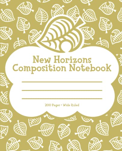 New Horizons Composition Notebook Wide Ruled: Tropical Leaf Pattern Composition Notebook, Kawaii Leaf Composition Notebook, Wide Ruled, 7.5x9.25, 200 Pages