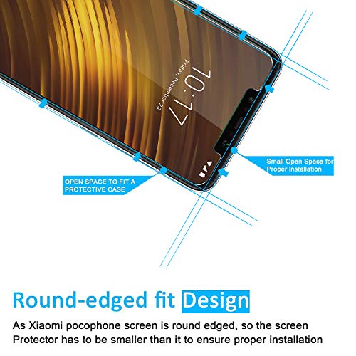 NEW'C 3 Unidades, Protector de Pantalla para Xiaomi Pocophone F1, Antiarañazos, Antihuellas, Sin Burbujas, Dureza 9H, 0.33 mm Ultra Transparente, Vidrio Templado Ultra Resistente