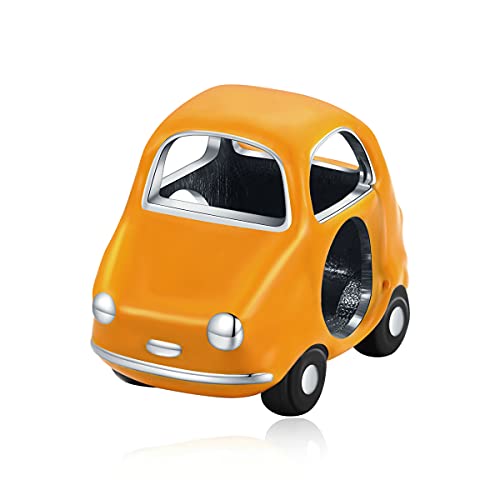 NewL Plata de ley 925 Transporte Cartoon Car Key Charm Suv Rosa Bicicletas Minibus Convertible Bead para mujeres DIY joyería