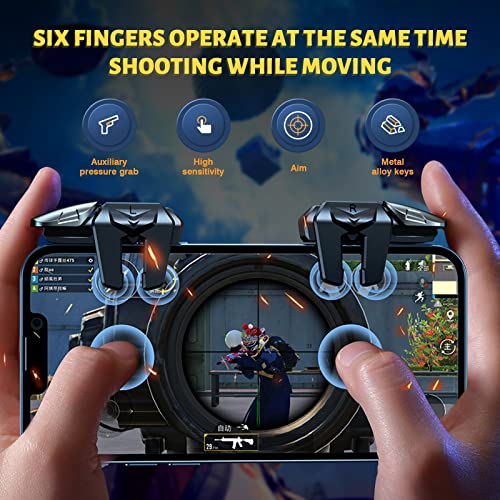 Newseego PUBG Game Controller Trigger, Accesorios de Juegos Móviles Teclas de Juego Sensibilidad para Apuntar y Disparar Botones para PUBG Mobile Game Trigger Tecla Respuesta Rápida Joystick-Negro