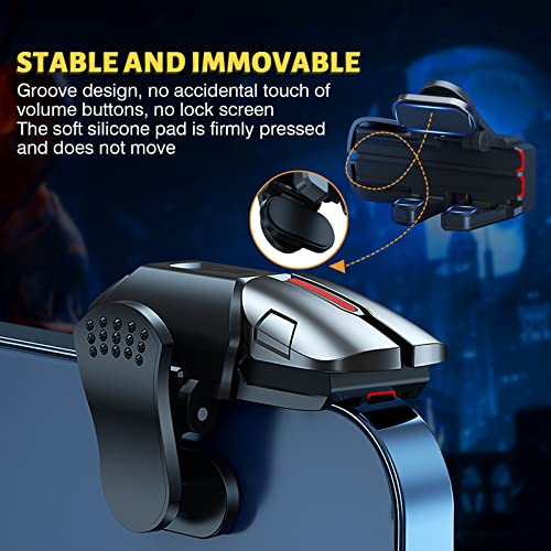 Newseego PUBG Game Controller Trigger, Accesorios de Juegos Móviles Teclas de Juego Sensibilidad para Apuntar y Disparar Botones para PUBG Mobile Game Trigger Tecla Respuesta Rápida Joystick-Negro