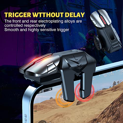 Newseego PUBG Game Controller Trigger, Accesorios de Juegos Móviles Teclas de Juego Sensibilidad para Apuntar y Disparar Botones para PUBG Mobile Game Trigger Tecla Respuesta Rápida Joystick-Negro