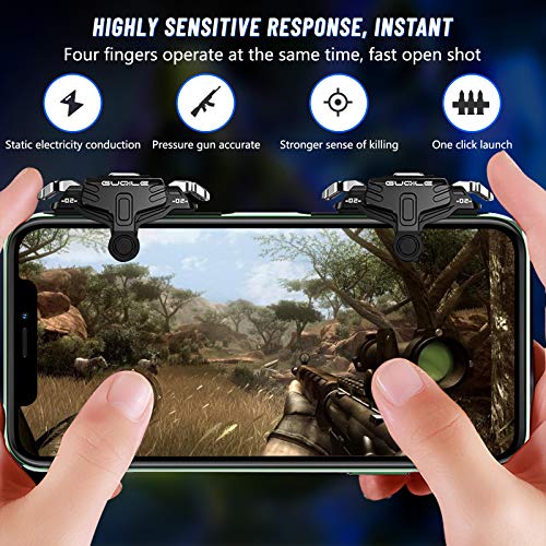 Newseego PUBG Mobile Game Controller Trigger,Desencadenadores de Controladores de Juegos Móviles PUBG[Versión Actualizada],Sensibilidad Disparador Móvil Apuntar y Disparar Teclas para PUBG-Negro