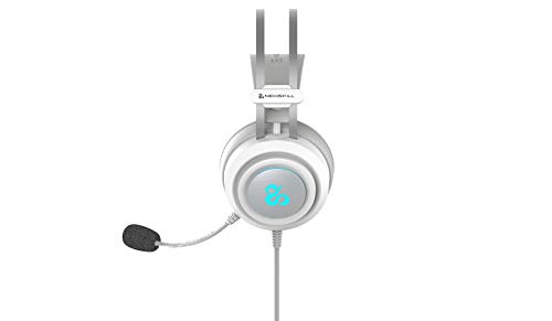 Newskill Drakain Ivory - Auriculares Gaming Estéreo RGB Multiplataforma con Micrófono Flexible y Ajustable- Color Blanco