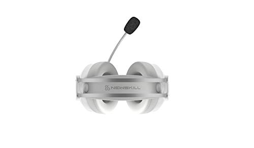 Newskill Drakain Ivory - Auriculares Gaming Estéreo RGB Multiplataforma con Micrófono Flexible y Ajustable- Color Blanco