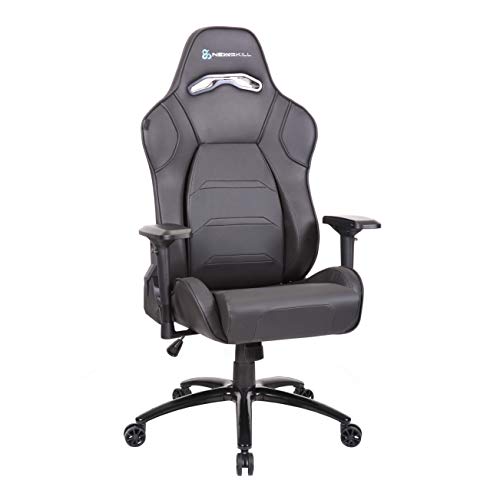 Newskill Valkyr - Silla gaming profesional con asiento microperforado para mejor sensación térmica (sistema de balanceo y reclinable 180 grados, reposabrazos 4D) - Color Negro