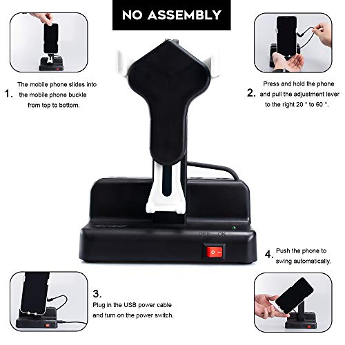 NEWZEROL Accesorios para Columpios de teléfono compatibles con el teléfono Celular Poke Ball Plus/Pokemon Go [Máx. 6.4 Pulgadas] Podómetro de batido automático,[Cable USB][Instalación fácil]-Blanco