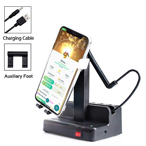 NEWZEROL Accesorios para Columpios de teléfono compatibles con el teléfono Celular Poke Ball Plus/Pokemon Go [Máx. 6.4 Pulgadas] Podómetro de batido automático,[Cable USB][Instalación fácil]-Blanco