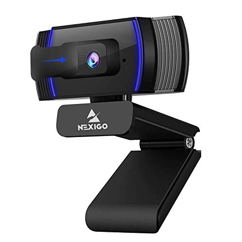 NexiGo 2021 1080p Webcam con Micrófono Estéreo, Enfoque Automático y Cubierta de Privacidad, N930AF USB Cámara Web para Streaming en Vivo, Compatible con Zoom/Skype/Teams, Mac Portátil y Computadora