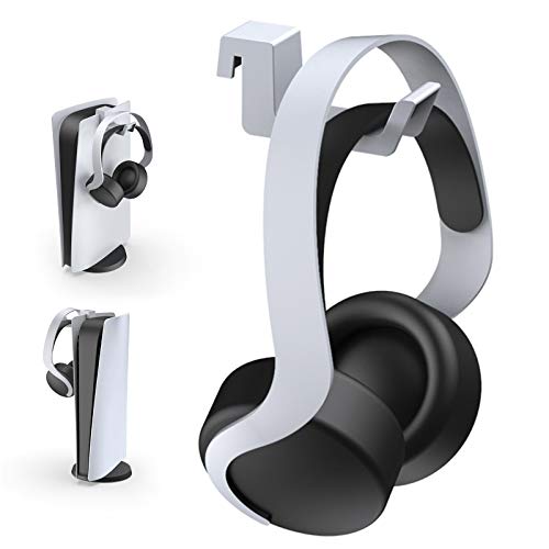 NexiGo Soporte para auriculares PS5, diseño minimalista, mini colgador para auriculares con barra de soporte, para Sony Playstation 5 Gaming Headset, color blanco