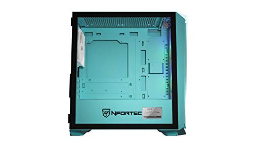 Nfortec Krater Mini - Torre Gaming RGB Micro-ATX con Frontal Mallado - Edición Limitada en Color Azul Turquesa