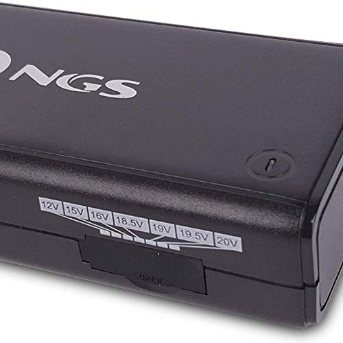NGS BAN - Cargador Universal Manual 90 W para Ordenador Portátil, Cargador con 11 Adaptadores Compatibles con HP, Dell, Asus, Lenovo, Acer