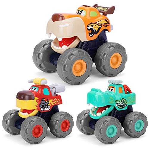 nicknack Monster Trucks Pull Back Car Push and Go Coches de juguete para bebés, niños pequeños, niños de 1 2 3 4 años