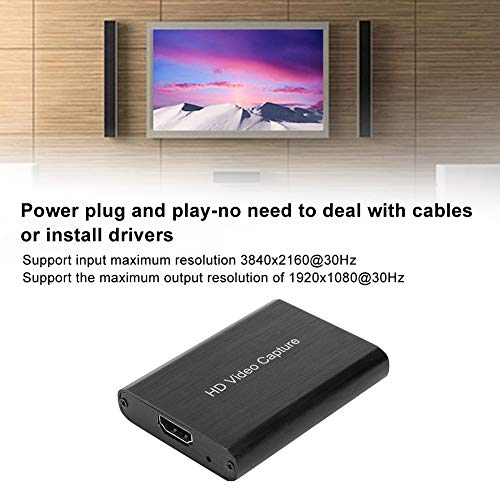 Nicoone USB2. 0 tarjeta de captura de vídeo, 4 K alta definición 1080 p HDMI juego captura tarjeta Live Record aluminio caso para streaming interruptor