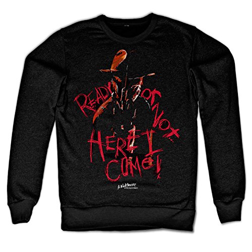 Nightmare On Elm Street Mercancía con Licencia Oficial Here I Come T-Shirt (Negro), Large