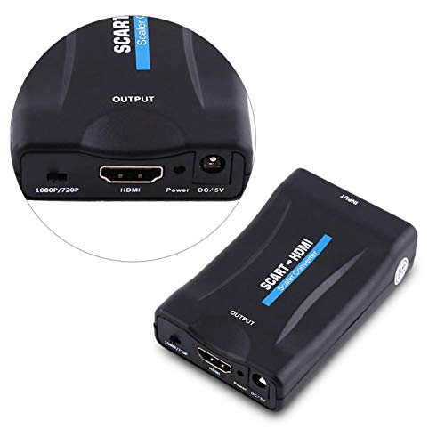 Niiyen Scart to HDMI Video Converter con Cable de alimentación USB, Scart to HDMI Audio Video Converter Scaler Adapter 720P 1080P, Compatible con PAL, NTSC3.58, Plug and Play, Compatible con HDMI1.4
