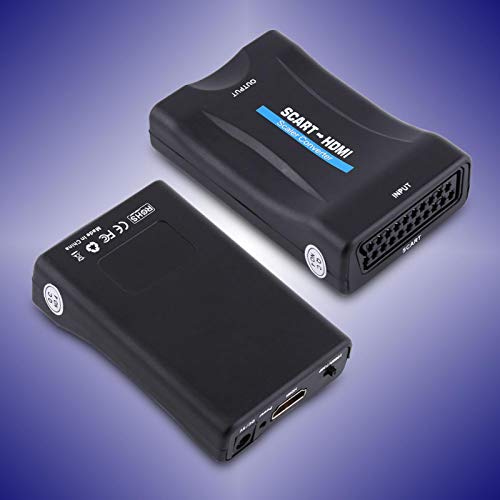 Niiyen Scart to HDMI Video Converter con Cable de alimentación USB, Scart to HDMI Audio Video Converter Scaler Adapter 720P 1080P, Compatible con PAL, NTSC3.58, Plug and Play, Compatible con HDMI1.4
