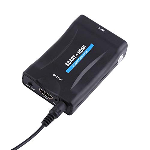 Niiyen Scart to HDMI Video Converter con Cable de alimentación USB, Scart to HDMI Audio Video Converter Scaler Adapter 720P 1080P, Compatible con PAL, NTSC3.58, Plug and Play, Compatible con HDMI1.4