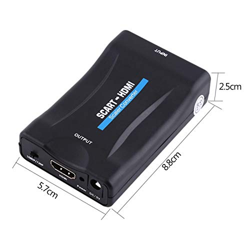 Niiyen Scart to HDMI Video Converter con Cable de alimentación USB, Scart to HDMI Audio Video Converter Scaler Adapter 720P 1080P, Compatible con PAL, NTSC3.58, Plug and Play, Compatible con HDMI1.4