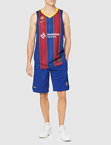 NIKE FCB M NK JSY Replica Home Tank Top, Hombre, Noble Red/Deep Royal Blue/Varsity Maize, L
