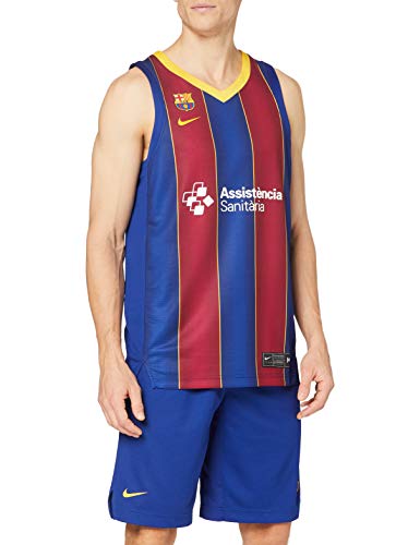 NIKE FCB M NK JSY Replica Home Tank Top, Hombre, Noble Red/Deep Royal Blue/Varsity Maize, L