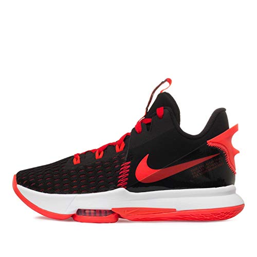 Nike Lebron Witness 5, Zapato de Baloncesto Unisex Adulto, Black/Bright Crimson-University Red, 45 EU