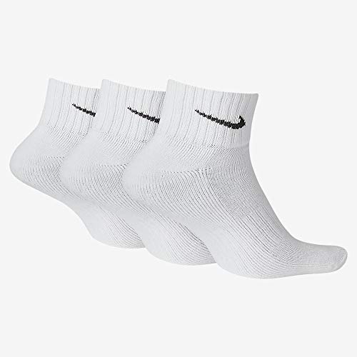 Nike One Quarter Socks 3PPK Value Calcetines para Hombre, Blanco (WHITE/BLACK), 42-46
