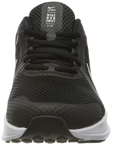 Nike Run Swift 2, Running Shoe Hombre, Black/White-Dark Smoke Grey, 41 EU