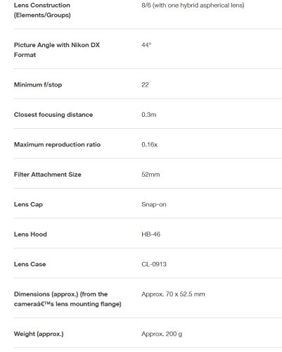 Nikon AF-S DX Nikkor 35 mm f/1.8 G - Objetivo para montura F, distancia focal fija 52.5 mm, apertura f/1.8G, negro - Versión Europea
