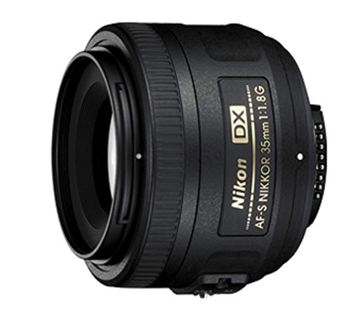 Nikon AF-S DX Nikkor 35 mm f/1.8 G - Objetivo para montura F, distancia focal fija 52.5 mm, apertura f/1.8G, negro - Versión Europea