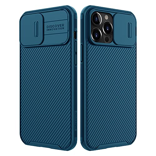 Nillkin Camshield Pro Funda para iPhone 13 Pro MAX, Carcasa con Protección de Cámara, Case para teléfono móvil de TPU + PC Que Puede Proteger la privacidad y la Resistencia al Impacto - Azul
