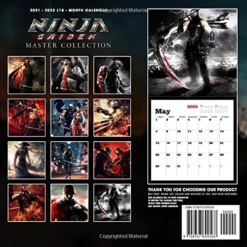 Ninja Gaiden Master Collection Calendar 2022-2023: Ninja Gaiden Calendar 2022 - OFFICIAL Games calendar 2022 18 months- Planner Gifts boys girls kids ... 17''x11''(Kalendar Calendario Calendrier).