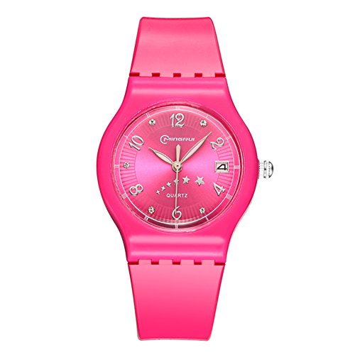 Niño Reloj de Cuarzo,Calendario Resistente al Agua hasta 30 usd Chico Niña Correa con Hebilla Pasador-I