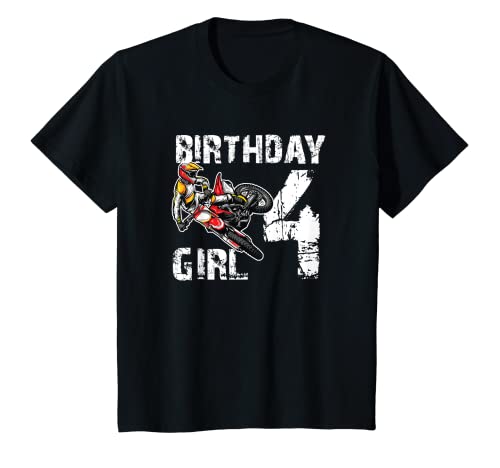 Niños Motocross Dirt Bike Cumpleaños Niño 4 Camiseta
