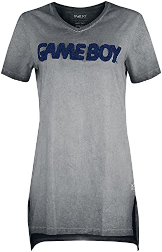 Nintendo Game Boy Mujer Camiseta Gris M, 100% algodón, Ancho