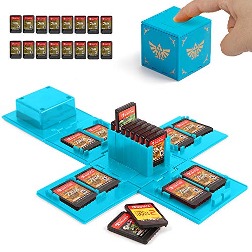 Nintendo Switch Game Card Case - Funda para Nintendo Switch Games con 16 ranuras (Zelda azul)