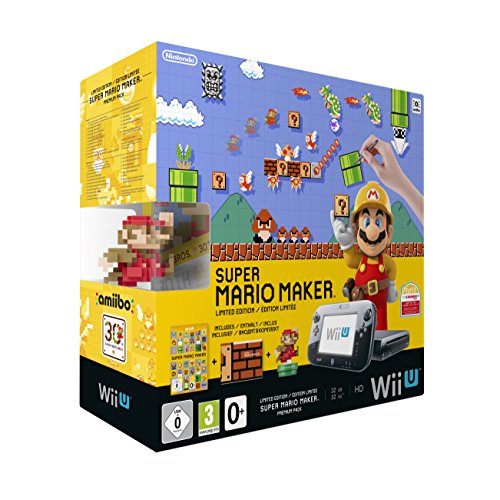 Nintendo Wii U Premium Pack Schwarz Inkl. Super Mario Maker + Artbook + Amiibo [Importación Alemana]