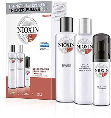 NIOXIN - Trial Kit de 3 pasos - Tratamiento para Cabello Teñido que Proporciona el Doble de Densidad en unos Segundos (Champú 150 ml - Acondicionador 150 ml - Tratamiento 50 ml) - Sistema 4