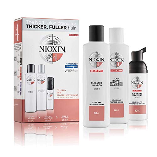 NIOXIN - Trial Kit de 3 pasos - Tratamiento para Cabello Teñido que Proporciona el Doble de Densidad en unos Segundos (Champú 150 ml - Acondicionador 150 ml - Tratamiento 50 ml) - Sistema 4