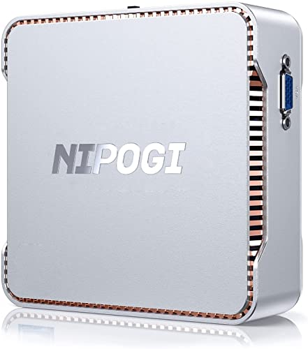 NiPoGi Mini PC, Procesador Celeron J4125 8GB DDR4 / 256GB ROM Windows 10 Pro Mini Ordenador, Soporte de Pantalla Triple / 4K HD/WLAN de Doble Banda/Gigabit Ethernet/Bluetooth 4.2…