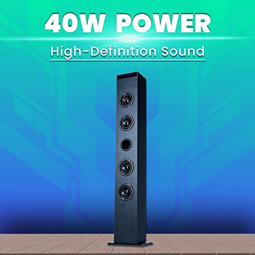 NK Torre de Sonido Vertical - Equipo de música Bluetooth 5.0, RMS, TWS (2 Torres a la Vez), Mando a Distancia, Entrada óptica, RCA, Coaxial, Auxiliar, USB, FM (Compatible: iOS & Android)