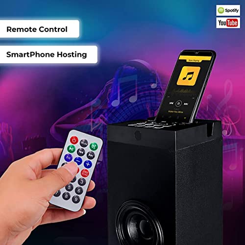 NK Torre de Sonido Vertical - Equipo de música Bluetooth 5.0, RMS, TWS (2 Torres a la Vez), Mando a Distancia, Entrada óptica, RCA, Coaxial, Auxiliar, USB, FM (Compatible: iOS & Android)