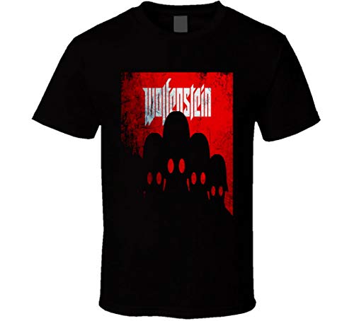 N/N Wolfenstein Playstation Gameboy Gamer - Camiseta para aficionados a videojuegos Negro Negro ( M